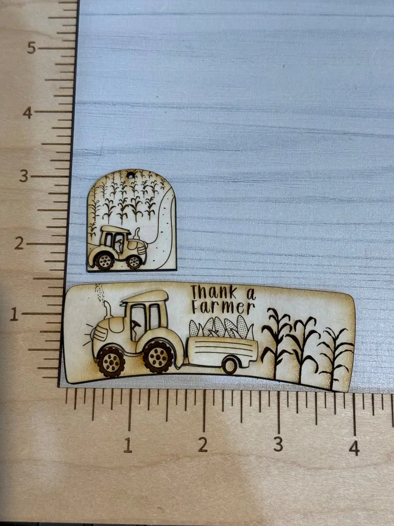 'Thank A Farmer' Tractor-Themed Two-Layer Claw Clip & Dangle Set 1