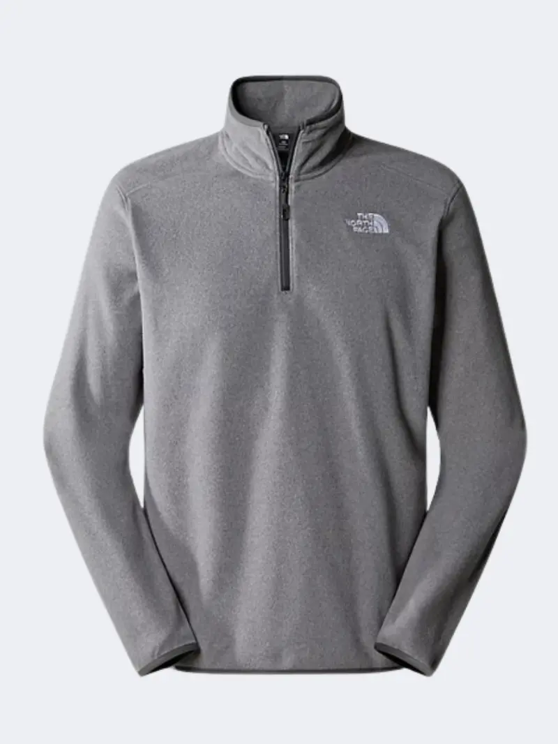 The North Face 100 Glacier Men'S Medium Grey Heather Long-Sleeve Hiking Top 1