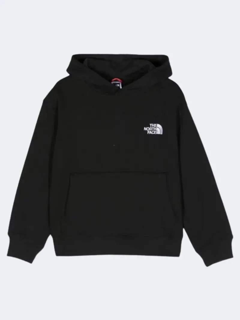 The North Face Mountain Line Hoodie For Boys – Black And Green Casual Lifestyle Sweatshirt 1