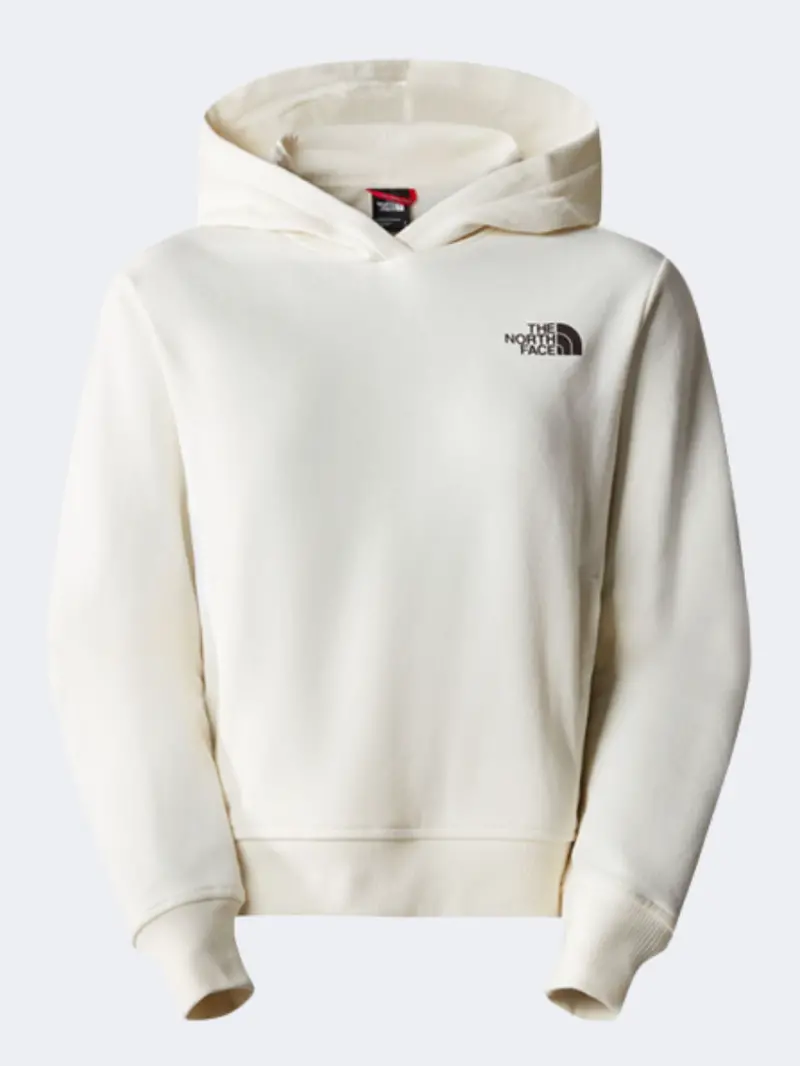 The North Face Nuptse Face Hoodie For Women – Gardenia White Lightweight Casual Layer 1