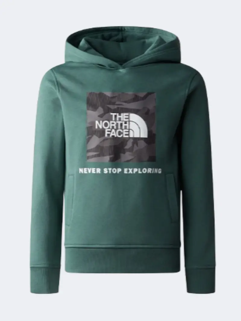 The North Face Teens Box Kids' Casual Hoodie – Sage, Grey, Camo Print 1