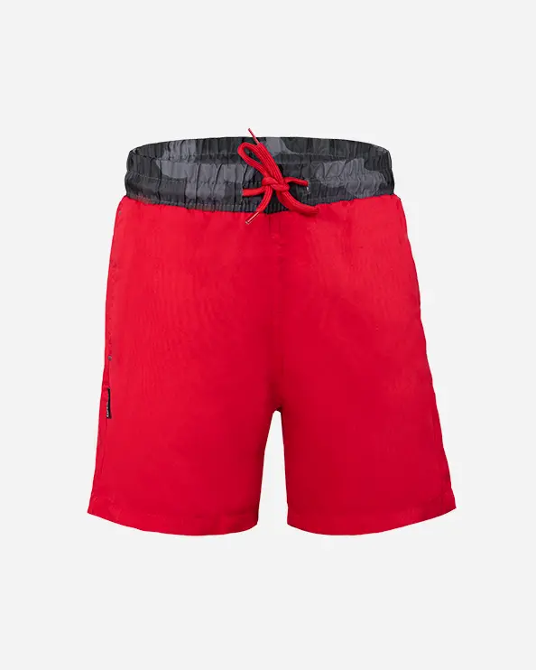Top Ten Boys’ Solid Swim Shorts – Bold Red 1