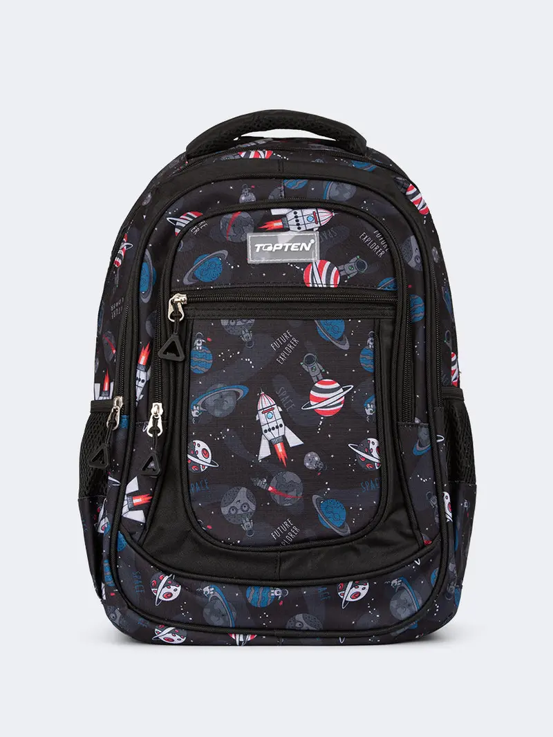 Topten Ultimate Space Backpack – Unisex School Bag In Black And Grey 1