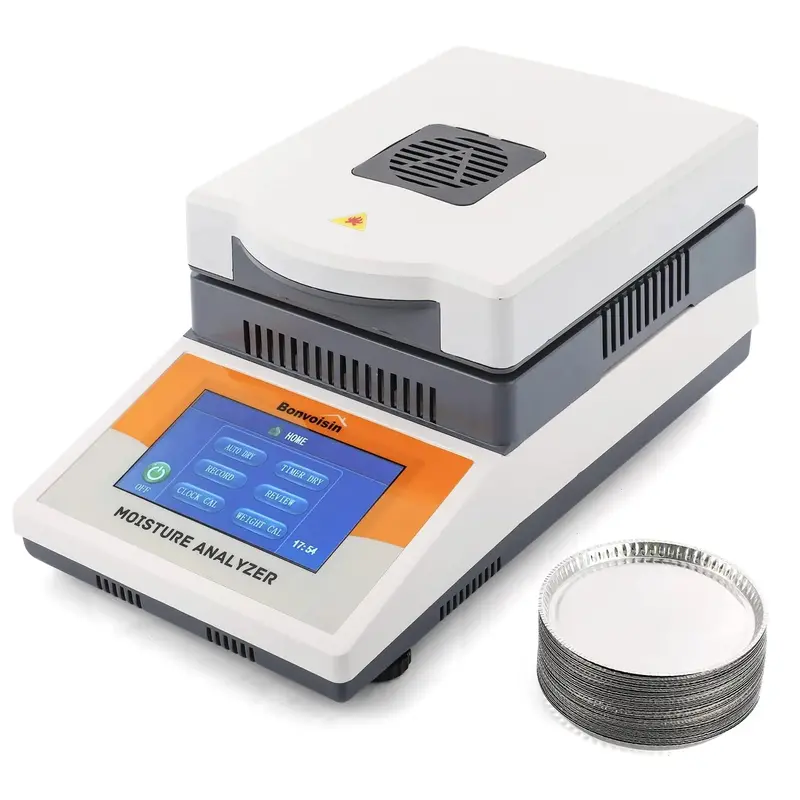 Touchscreen Moisture Analyzer — 110G Capacity, 5Mg Resolution, Aluminum Sample Pan Set (50 Pcs) 2