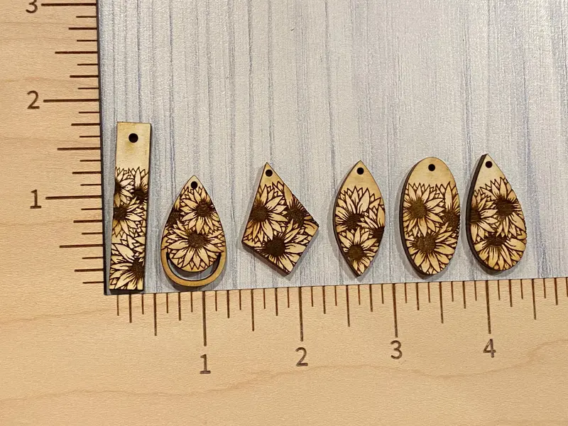 Triple Slender Sunflower Dangle Earrings 1