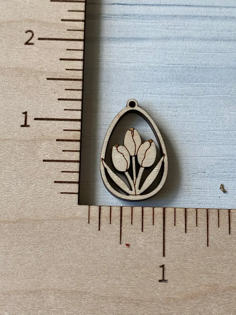 Tulip-Design Teardrop Earring Blank 1