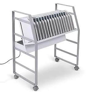 Ul-Certified Rolling Charging Cart For 32 Devices: Secure, Ventilated Storage For Tablets & Laptops 1