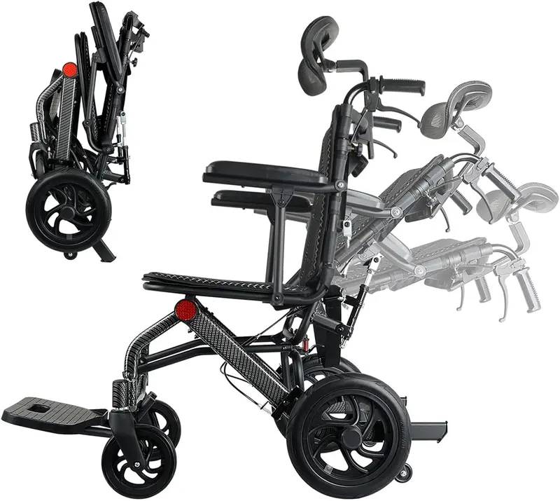 Ultra-Compact Travel Wheelchair With Brake & Headrest: Faa-Compliant For Airline Use 1
