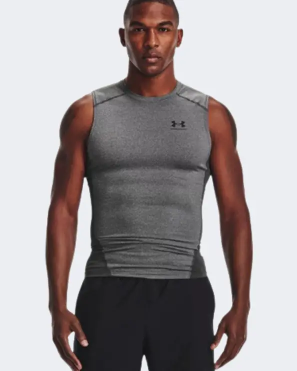 Under Armour Heatgear Comp Tank For Men – Carbon Heather And Black 1