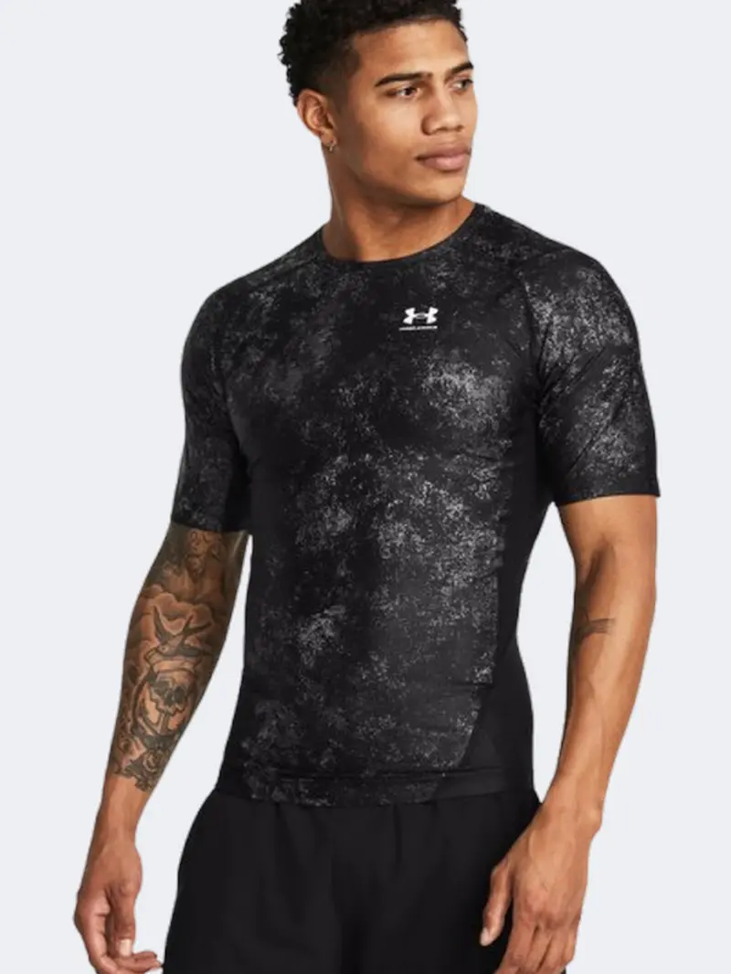 Under Armour Heatgear Isochill Printed Men'S Tee – Black & White 1