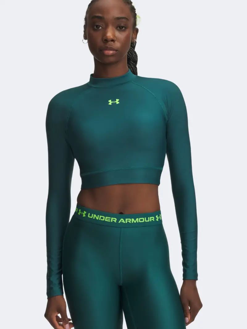 Under Armour Heatgear Women'S Training Long Sleeve Top – Rack Green 1
