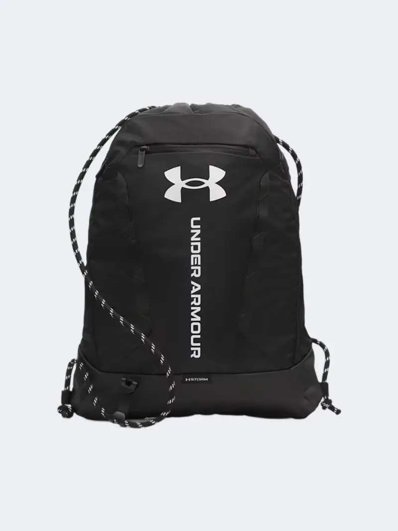 Under Armour Hustle Black White Unisex Gym Sackpack 1