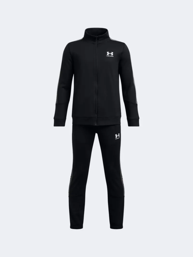 Under Armour Icon Knit Boys' Lifestyle Tracksuit – Black 1