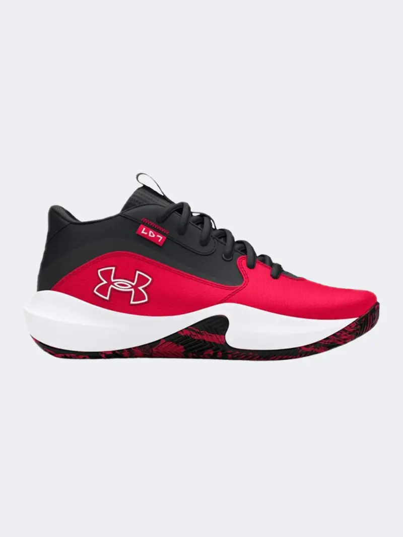 Under Armour Lockdown 7 Gs Boys' Basketball Shoes – Red/Black/White 1