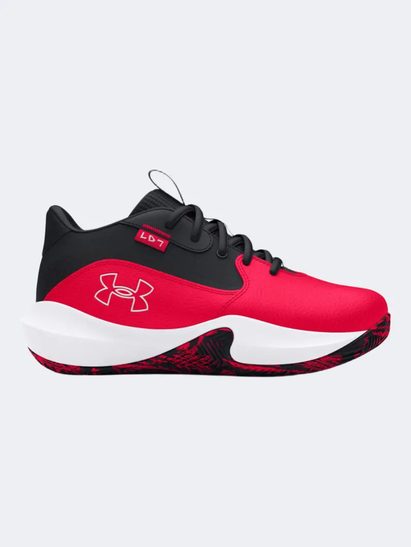 Under Armour Lockdown 7 Ps Boys' Basketball Shoes – Red/Black/White 1