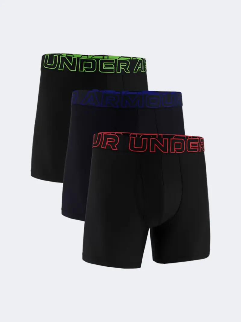 Under Armour Performance Tech 6-Inch Underwear Pack For Men – Black & Lava Red (3-Pack) 1