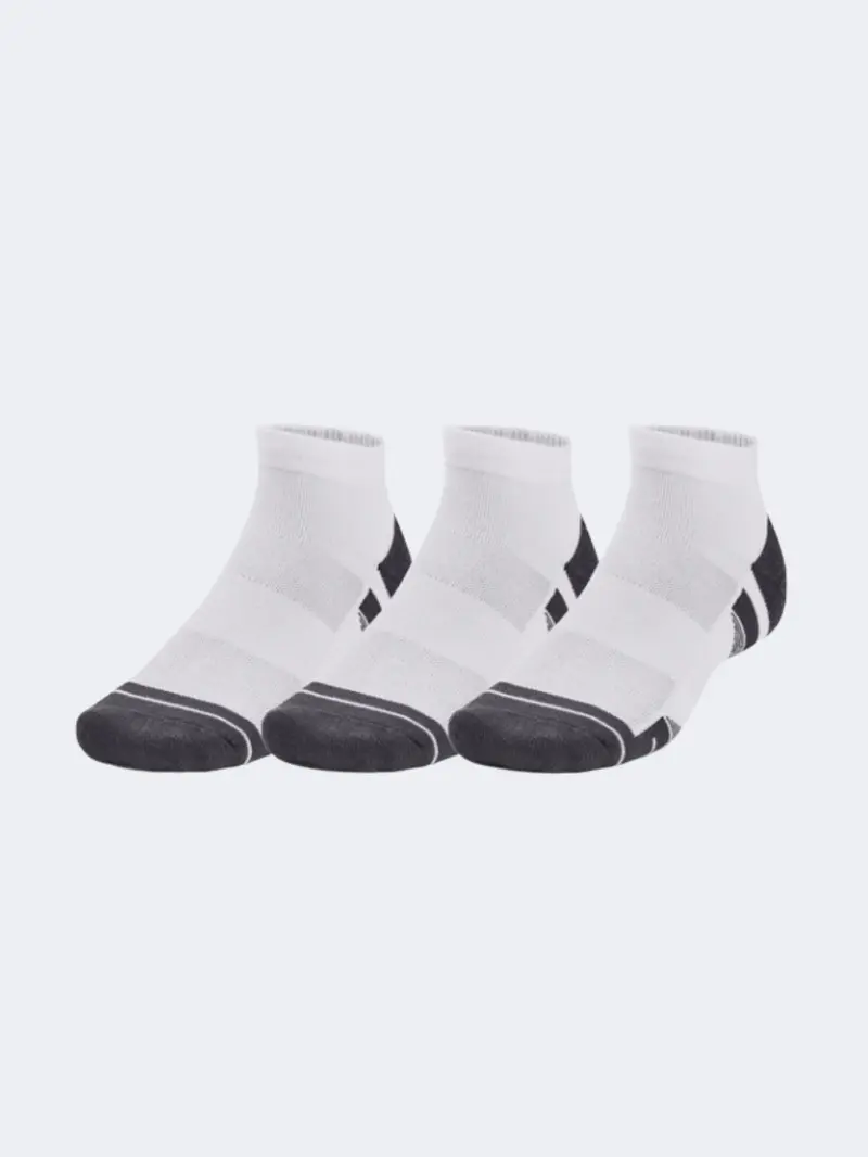 Under Armour Performance Tech Low-Cut Socks (3-Pack) – Unisex White 1