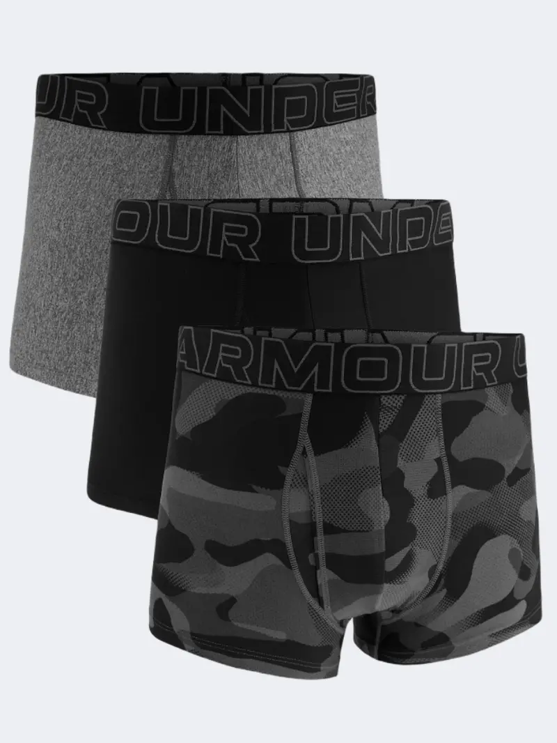 Under Armour Performance Tech Nov 3-Inch Training Boxer Briefs For Men – Black & Castlerock 1
