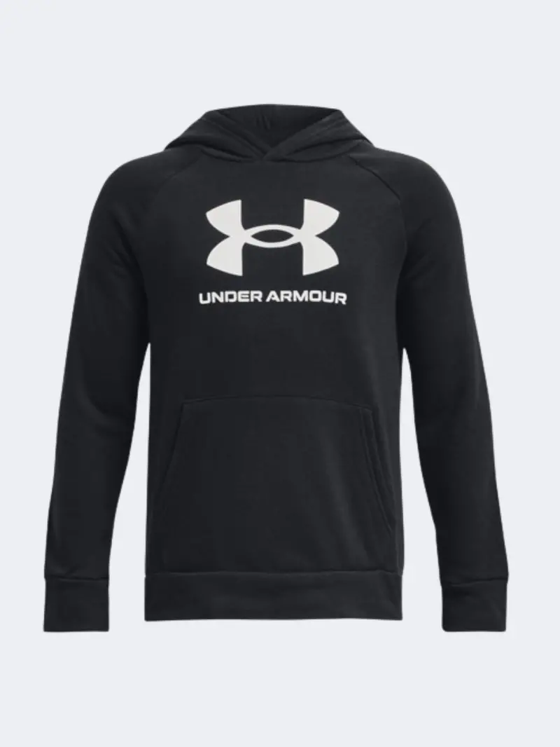 Under Armour Rival Fleece Boys' Black & White Training Hoodie 1