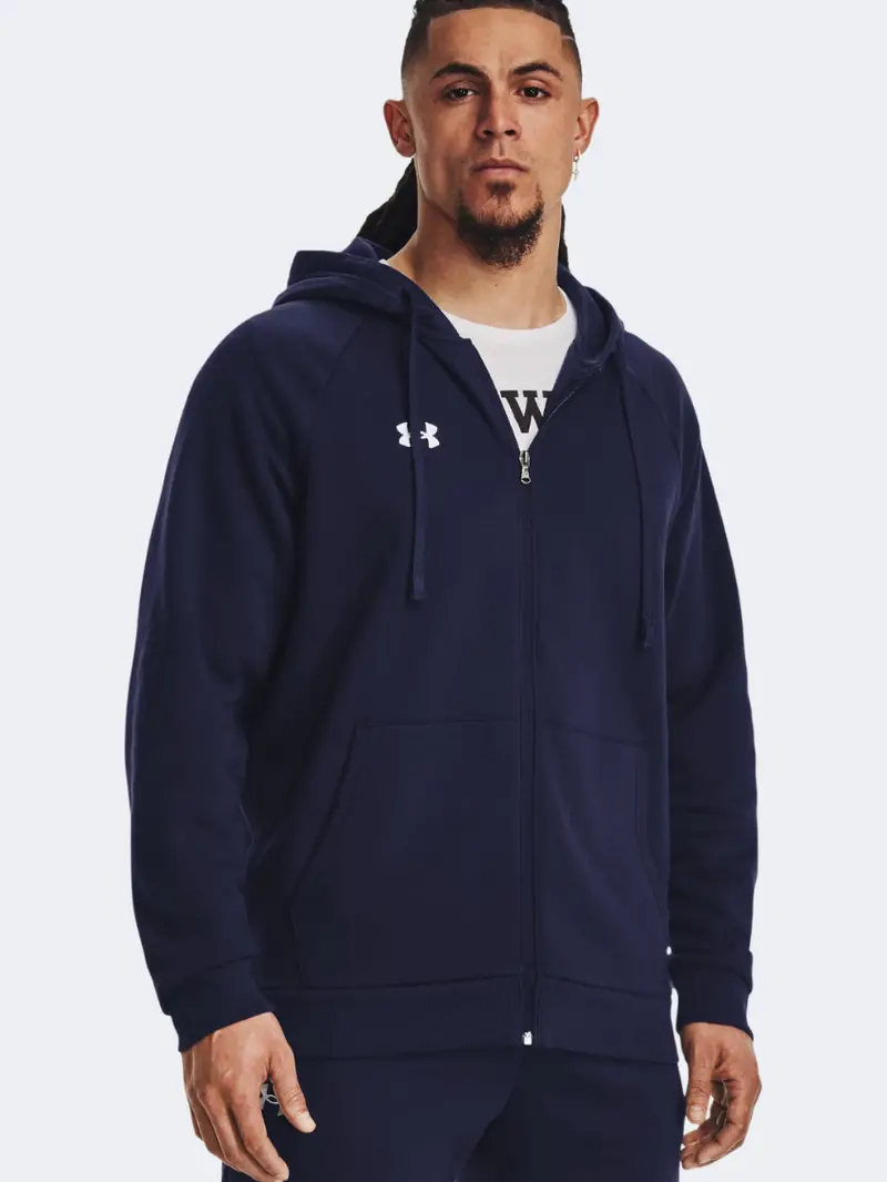 Under Armour Rival Fleece Full-Zip Men'S Hoodie – Midnight Navy 1