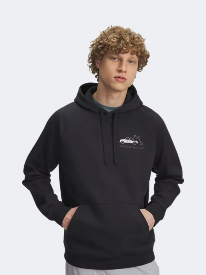 Under Armour Rival Fleece Men'S Hoodie – Black / White 1