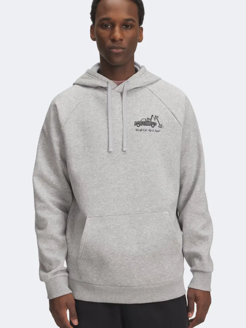 Under Armour Rival Fleece Men'S Lifestyle Hoodie – Light Gray Heather 1