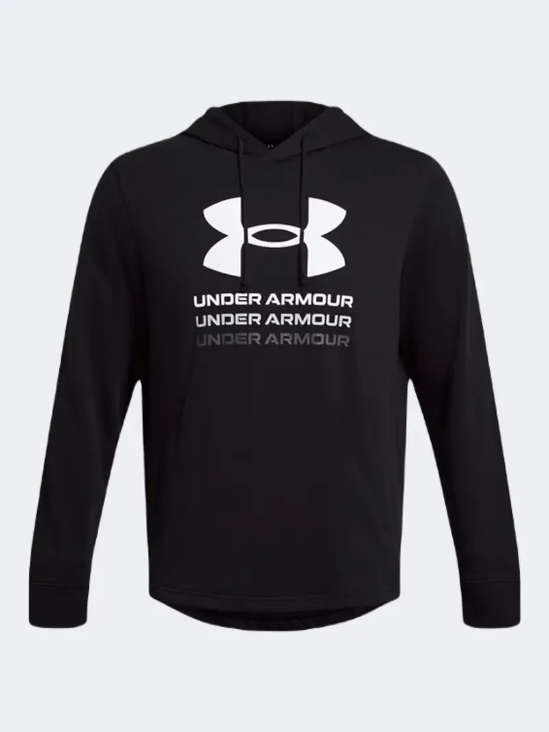 Under Armour Rival Terry Graphic Hoodie For Men – Black & White 1