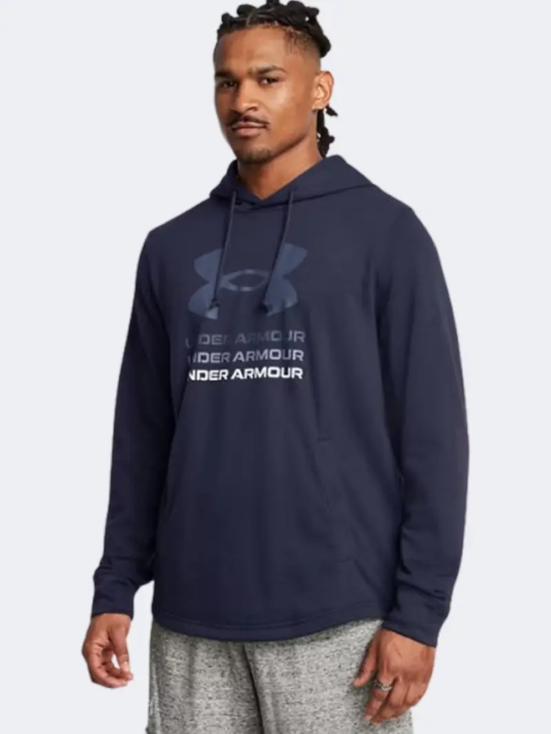Under Armour Rival Terry Men'S Hoodie – Navy And Tech Blue 1