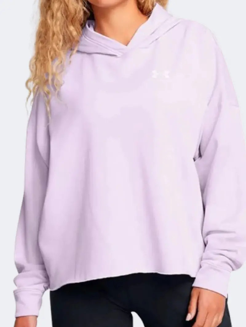 Under Armour Rival Terry Oversized Hoodie For Women – Salt Purple & White 1