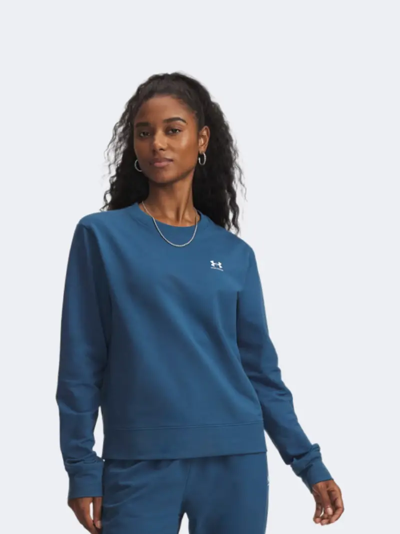 Under Armour Sport Terry Women'S Relaxed-Fit Sweatshirt – Wham Blue And White 1