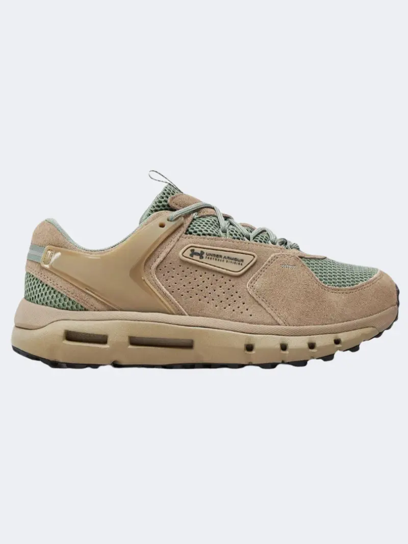 Under Armour Summit Trek Suede Sneakers – Timberwolf Green & Black 1