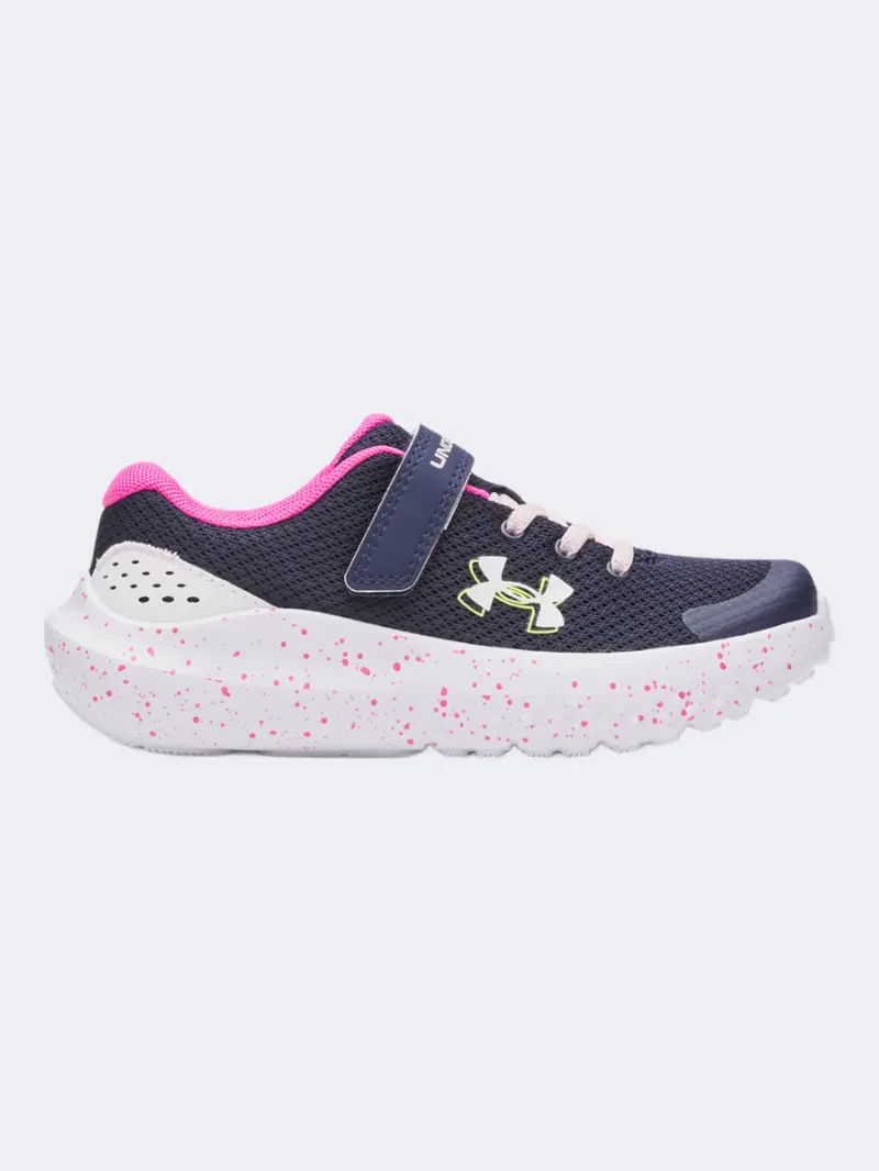 Under Armour Surge 4 Ac Boys' Running Shoes – Midnight Navy / Pink 1