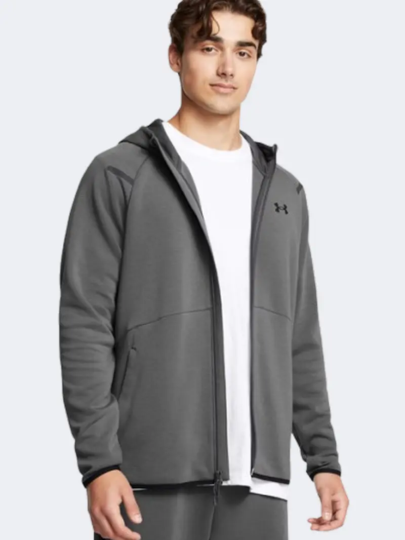 Under Armour Unstoppable Fleece Men'S Hooded Jacket – Castlerock & Black 1