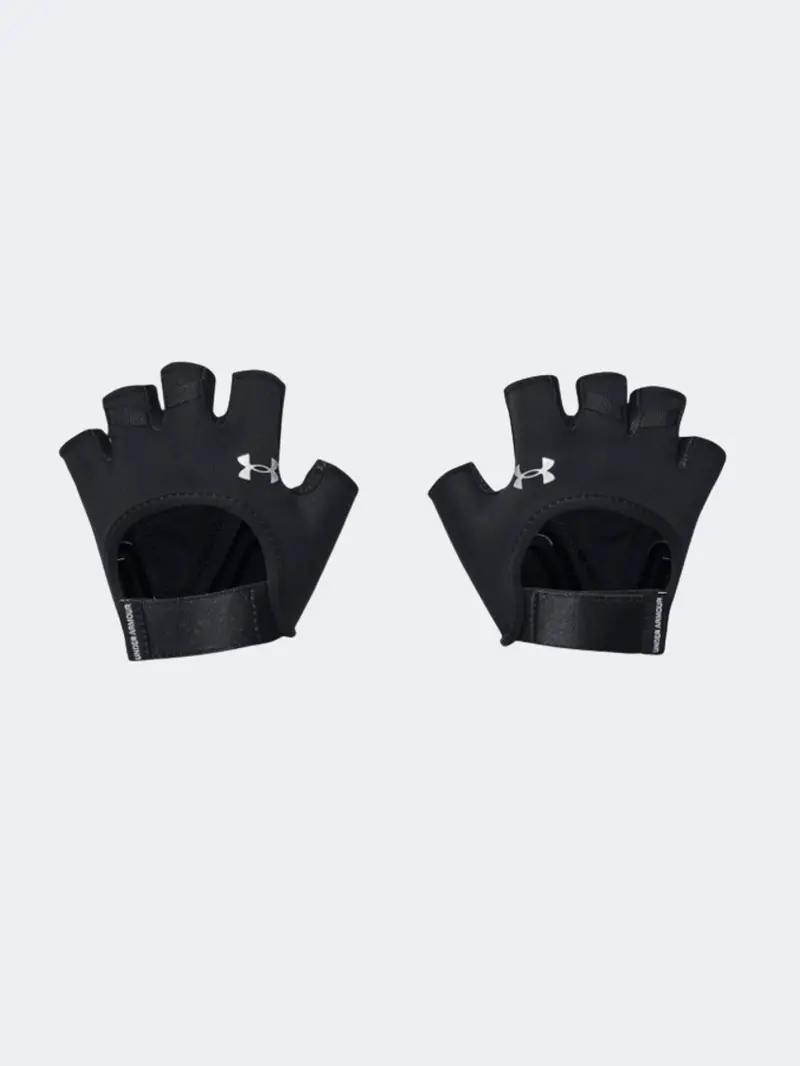 Under Armour Women'S Training Gloves – Black With Silver Accents 1