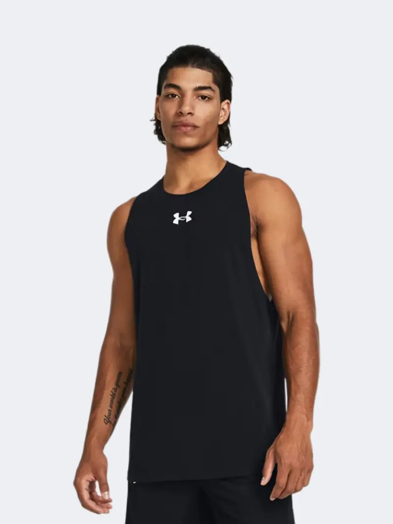 Under Armour Zone Basketball Tank For Men – Black & White 1