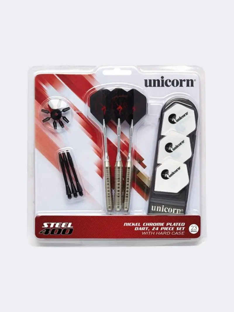 Unicorn Steel Tip Darts – 3 Sets Of 23G Black & Red Precision Darts For Traditional Boards (Model 71820) 1