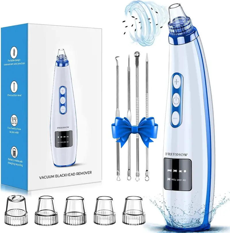 Upgraded Electric Facial Vacuum: 5-Suction-Level Comedone Extractor With 5 Interchangeable Probes 2