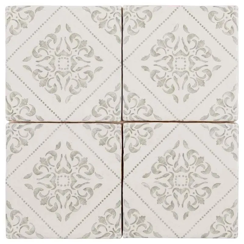 Warm White Salvador Satin Ceramic Tile 5X5 In. Decorative Accent 1