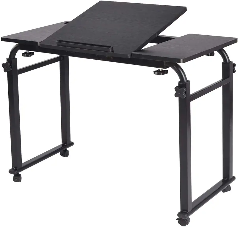 Wheeled Overbed Laptop Table – Compact Rolling Desk For Hospital Beds And Home Recovery 1