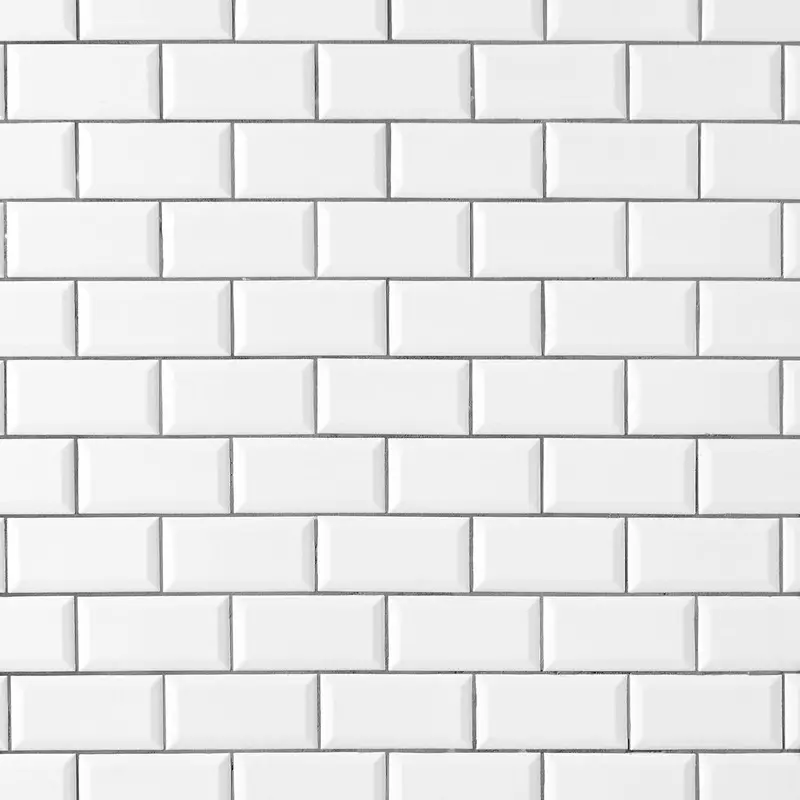 White Beveled Subway Porcelain Tile – 2X4 Glossy Finish 1