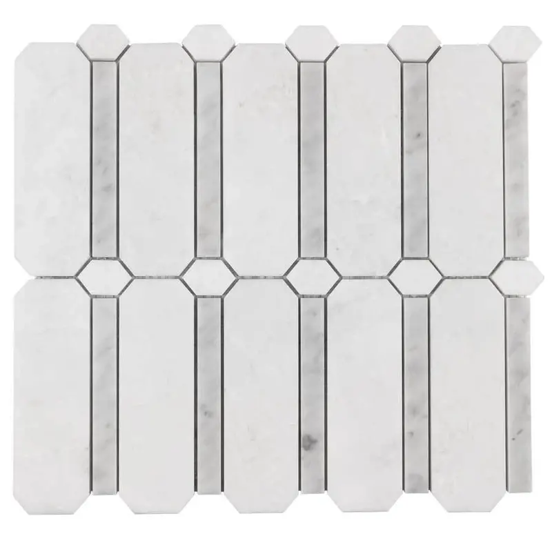 White Column-Design Stone Mosaic Tile – Mediterranean Inspired 1