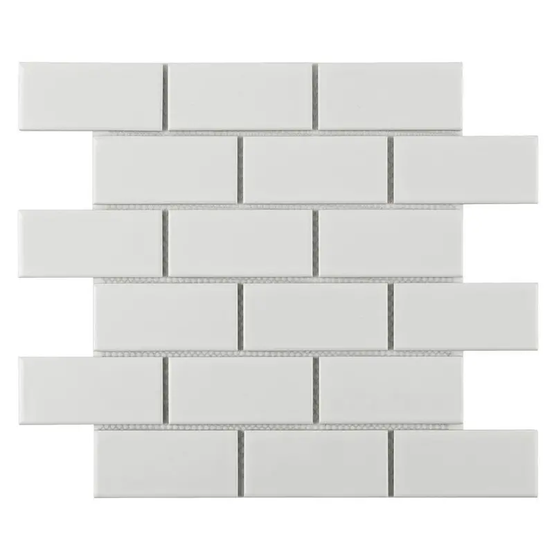 White Ice Beveled Glossy Subway Tile 2 In X 4 In 1