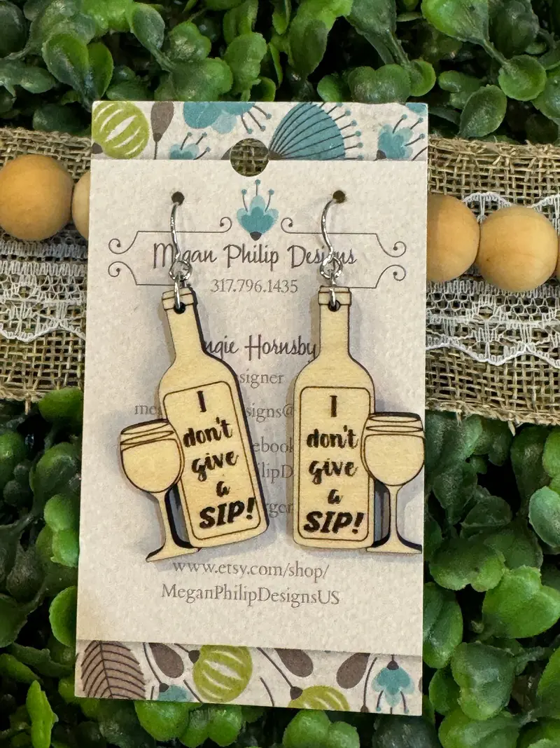 Wine Bottle Silhouette With Sip Motif 1