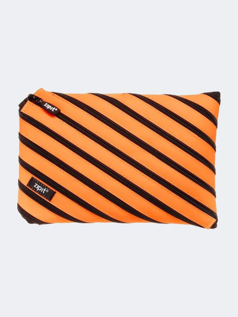 Zipit Neon Jumbo Clip Pouch – Orange School Pencil Case 1