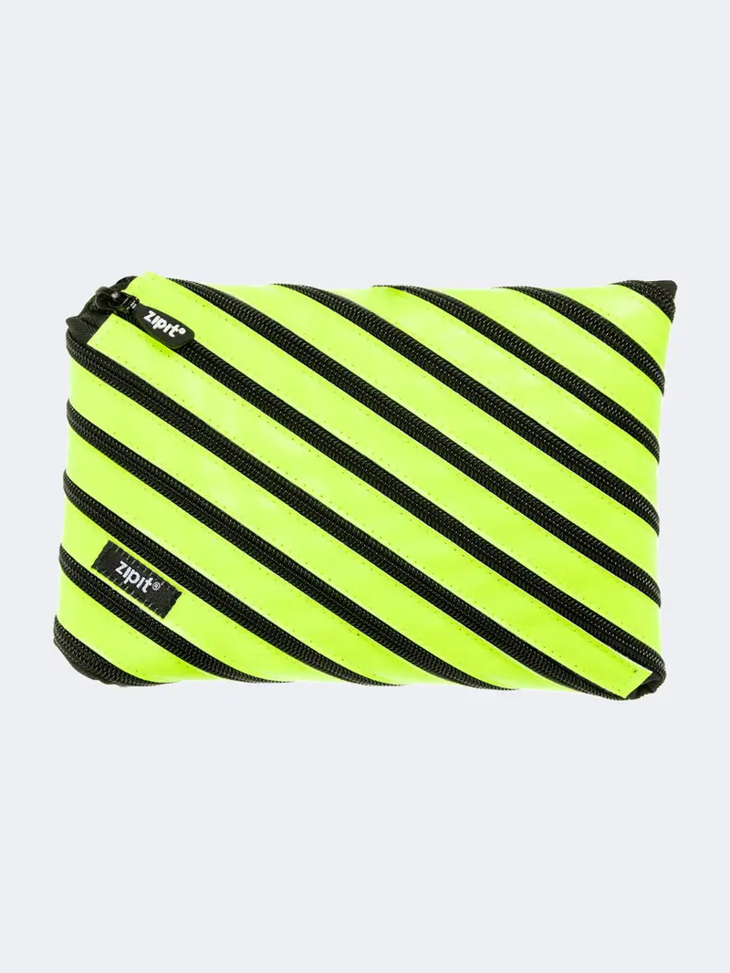 Zipit Neon Jumbo Clip Pouch – Yellow School Pencil Case 1